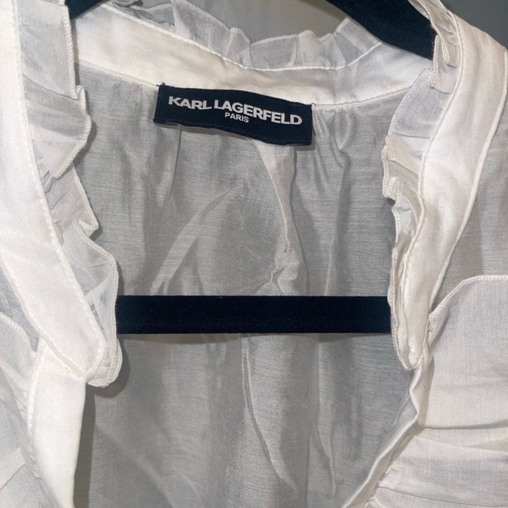 Karl Lagerfeld White Ruffled Blouse - Picture 2 of 2